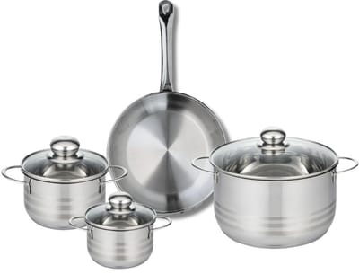 Set van 1 Koekenpan 24 cm en 3 kookpotten 12, 14 en 20 cm Elo Profi Brillant