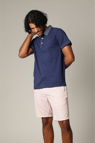 DEELUXE Katoenen poloshirt met kraag met knoop en mooie mouwen M