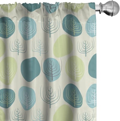 ABAKUHAUS Gordijnen – 2x75x175 cm – Microfaser, Halfschaduw, Multicolor