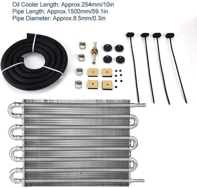 Dailygoods- Oliekoeler 8-rijs Externe Transmissiekoelerset - Auto - Aluminium - Duurzaam - Slijtvast - Lange levensduur - Transmissiekoeler