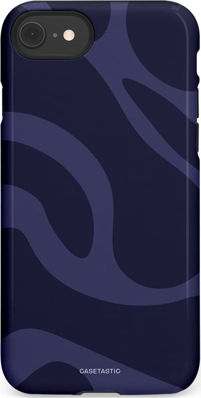 Casetastic Hoesje Geschikt voor Apple iPhone 7/8/SE - Stijlvolle Beschermende Duo-layer Case - Diepzee Marine Golven