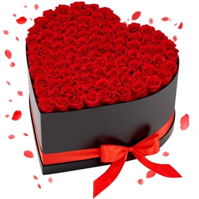 VEVOR 100 Eeuwige Rozen in Hartvormige Doos, Geconserveerd Boeket, Bloemengeschenkdoos voor Uw Vrouw, Moeders, Geliefden, voor Bruiloften, Moederdag, Valentijnsdag, Kerstmis, Rood