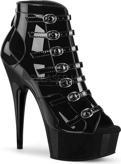 Pleaser Enkellaars -35 Shoes- DELIGHT-600-11 US 5 Zwart