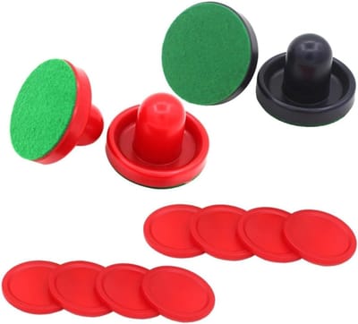 Airhockey Uitrusting - Tafel Hockey Onderdelen - Spel Verbeteren - Ergonomisch Ontwerp - 16 Stuks - Donkerblauw Rood