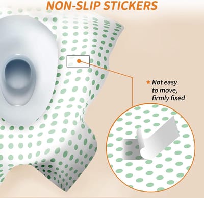 40 stuks wegwerp-toiletpads, toiletbekleding, toiletstoelbekleding voor kinderen en volwassenen, universele potjestraining, toilettraining, reisaccessoires, per stuk verpakt, groen