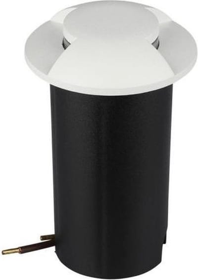 Grondspot 2 kanten - witte uitvoering - 12 Volt tuin verlichting - warm wit - IP67