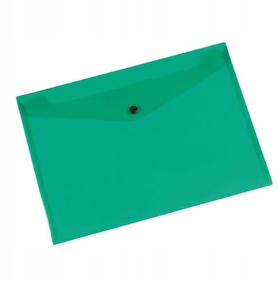 Q-connect A4 Transparant Groene Briefkaart met Drukknoop, 172 micron