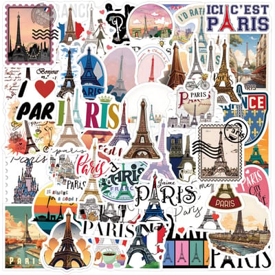 50 100 Stuks Liefde In Parijs Frankrijk Eiffeltoren Graffiti Decoratieve Koffer Mobiel Skateboard Waterdichte Sticker Kinderspeelgoed gray