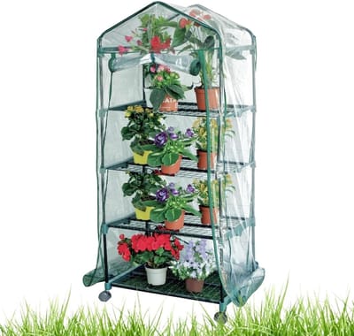Plantenkas Buiten - Mini Broeikas - Planten Kweken - Stalen Frame - 158 cm Hoog - Transparant