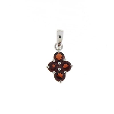 SilverGems Zilveren hanger met Granaat edelsteen