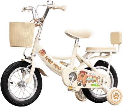 Kinderfiets Zonder Pedalen - Loopfiets Rijfiets - Buiten Spelen - Capybara Patroon - 20 inch - Beige