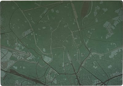 Place Maps Placemat Skyline Amsterdam - Dancing Houses - Kunstleer - Zwart - 1 Stuk