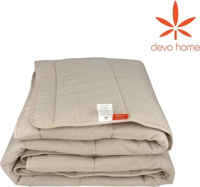 DevoHome Dekbed van Hennepbont 140x200 cm - Winter Sleep - Hennep bont en Coton - Hennepvezel - Extra warm Winterdekbed - tweepersoon - Bedwieg - Ecologisch - Hypoallergeen