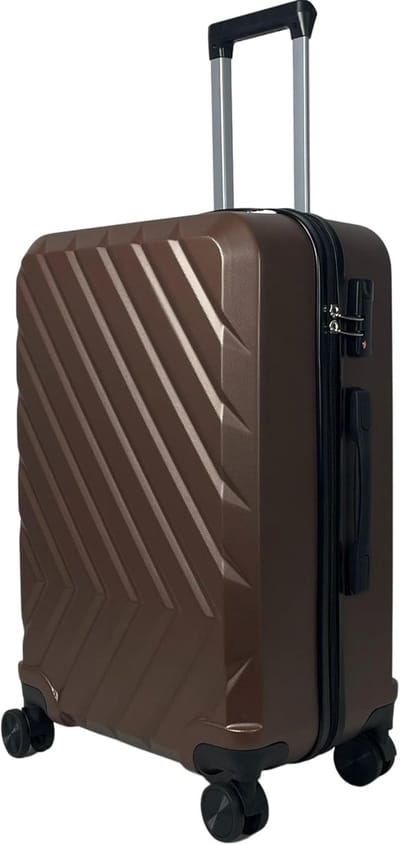Reiskoffer Trolley Set - Koffers Handbagage - Reizen Organiseren - Vier Dubbele Wielen - 65cm Medium - Bruin