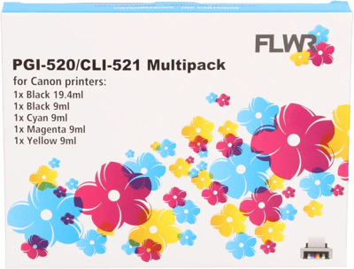 FLWR - Cartridges / Canon CLI-521 Multipack / zwart en kleur / Geschikt voor Canon