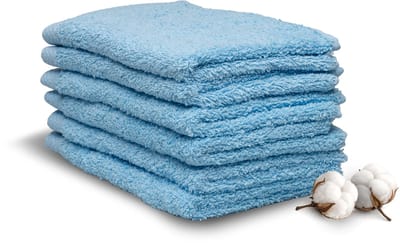 Miss Towels Hotelkwaliteit Gastendoekje Set - Hemelsblauw - 6 stuks - Gastendoekjes - 100% katoen - 30x50cm - 550 gr/m2 - Made in Portugal