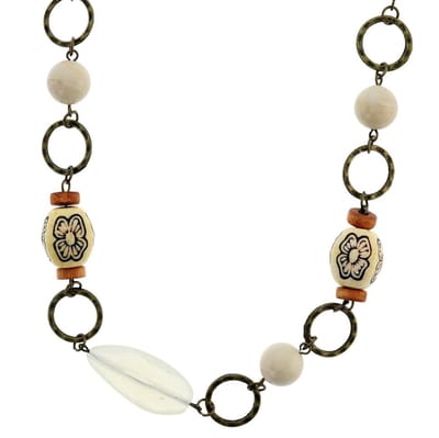 Behave - Lange ketting - Vintage stijl - Antiek goudkleur bruin - 90 cm