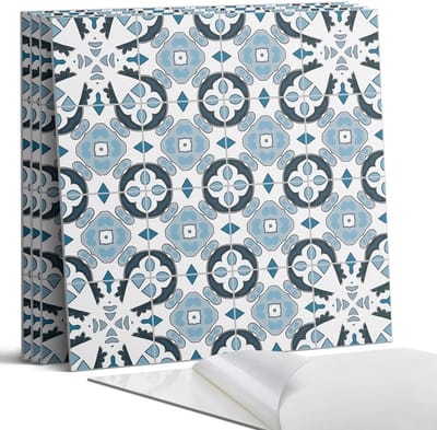 Coloray Wandpanelen Zelfklevend - Geometrisch tegelpatroon Zelfklevende Wandpanelen - 50 cm x 50 cm - Blauw Wandpaneel PVC - 4 stuks - Texturen Wandpanelen Zelfklevend - Keuken Wandpanelen - Wandpanelen Badkamer