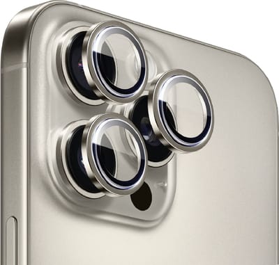 iPhone 16 Pro / 16 Pro Max Camera Lens Screen Protector Titanium Gray - Screenprotector - Camera Protector iPhone 16 Pro