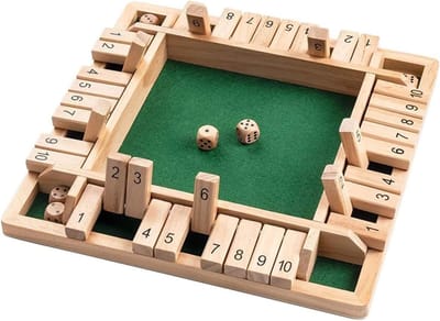 Dailygoody - Shut The Box Houten Bordspel - Traditioneel Dobbelspel - Geschikt voor Familie en Vrienden - 4 Spelers - Wiskundig Vermaak - Ideaal voor ...