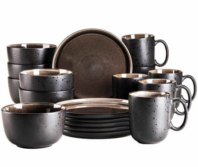 Mäser Ontbijtservies 18-delig NIARA Grijs - Compleet Serviesgoed Set voor 6 Personen - Keramisch Servies met Borden, Kommen en Mokken - Geschikt voor Dagelijks Gebruik