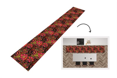 Keukenloper - Loper keuken - Bloemen - Bladeren - Design - 300x50 cm - Keukenloper vinyl