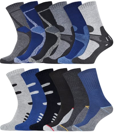 Voordeelbundel | Thermosokken | Merk: Heatbooster | Kleur: Grijs | Maat: 39-42/ 43-46 | 12 Paar