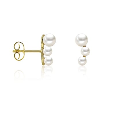 Luna-Pearls - 311.2040 - Oorbellen - 750/-Geel goud met Akoya gekweekte parel en Diamanten
