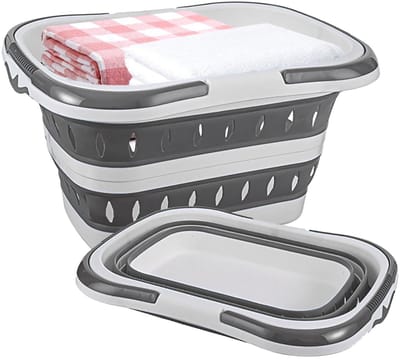 Unyqoos® Faltbare en Ruimtebesparende Kunststof Wasmand met Handige Handvatten voor Efficiënte Opslag en Transport