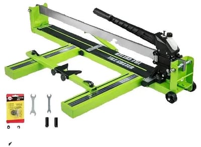 Novyro Living - handmatige tegelsnijder - tegelknipper - handgereedschap - infraroodlaserpositionering - groen - stalen frame