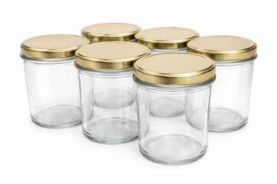 Jampotten 346 ml met twist-off deksel goud 6 stuks - inmaakpotten - weckpotjes