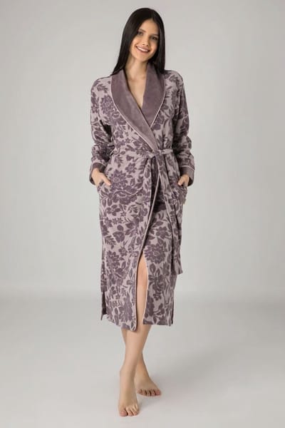 Dames Badjas / Ochtendjas Tess / Lilla kleur / maat XXXXL