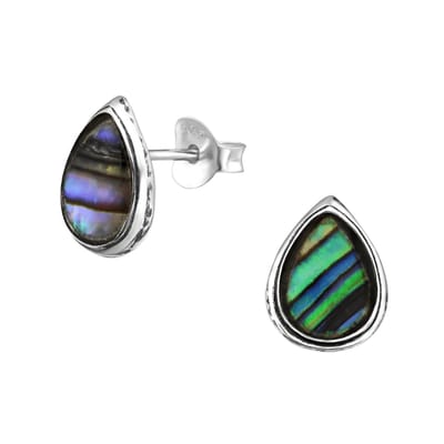 Aramat Jewels | Oorbellen | Zilveren Abalone Oorbellen 10x8 mm | | | |8mm | Zilver | Volwassenen | Verkleurd niet