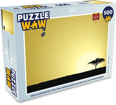 Puzzel Een illustratie van een Afrikaanse Safari als achtergrond - Legpuzzel - Puzzel 500 stukjes