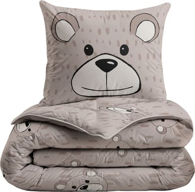 Zelesta Comfort Kids Happy Bear 140x200 - Kinderdekbedovertrek - 30 dagen proefslapen - Wasbaar hoesloos kinderdekbed - Bedrukt kinderdekbed - All Year Winterdekbed & Zomerdekbed