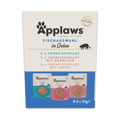 Voordeelpakket: 48x70g Applaws Cat Pouch in Jelly Selectie met Vis Natvoer voor Katten