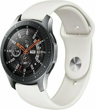 By Qubix - 22mm - Rubberen sportband - Roomwit - geschikt voor Huawei Watch 3 / 4 / 5 (pro) - 46mm & geschikt voor Huawei Watch GT / GT 2 / GT 3 (pro) / GT 4 (pro) / GT 5 (pro) / GT 6 (pro) 46mm / Ultimate / Ultimate 2