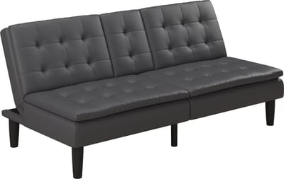 MAINE Slaapbank met Relaxfunctie - Grijs Kunstleer - 190 cm