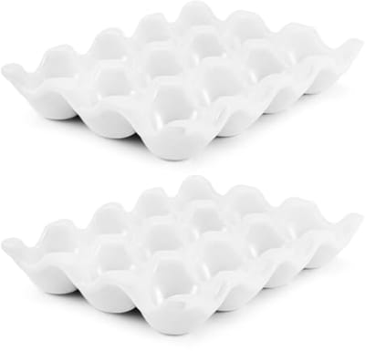 Ceramische Eierschaal met 12 Compartimenten - Decoratieve Opberghouder voor Eieren