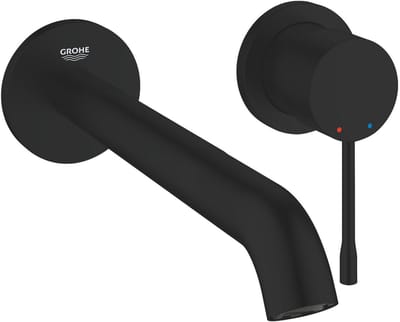 GROHE Essence New L-Size Tweegats Wastafelmengkraan – Wandmontage – AquaGuide – 230 mm – Matte Black