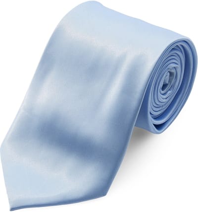 Glanzende Baby Blauwe 8cm Basic Stropdas