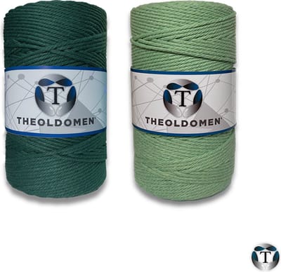 Macramé Koord | Bundelkorting | 400 meter | Mintgroen | Donkergroen | 100% Katoen | Macramé | Macramé Touw | 3mm | Triple Twist | Plantenhanger | Dromenvanger | Wandkleed | Weven | Knopen | Breien | Haken | DIY | TheOldOmen |