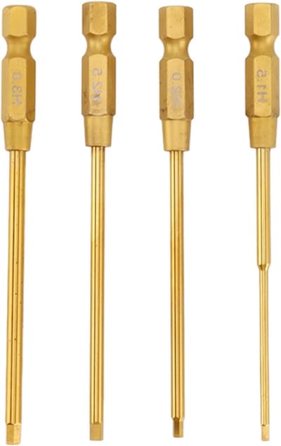 Zeskantschroevendraaierset - Precisie Gereedschap - Modelbouw Reparatie - Snelstaal Bits - 4 Delig - Grijs