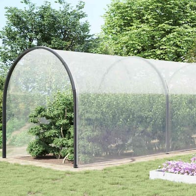 vidaXL - Doorzichtig - zeildoek - met - zeilringen - 10x10 - m - polyethyleen