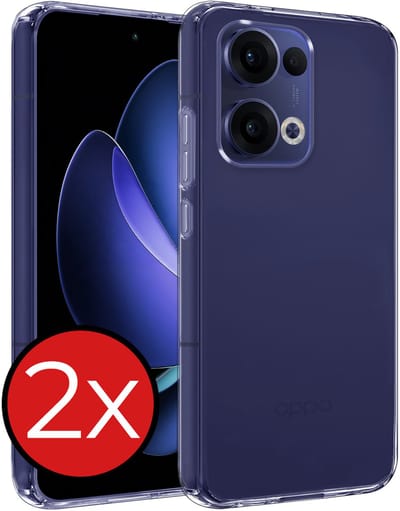Hoesje - 2 Stuks - Geschikt voor Oppo Reno 13 - Sterk & Shockproof - Telefoonhoes - Back Cover - Case Siliconen - Telefoon Hoes - Transparant