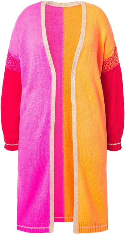 Angel of Style - Dames - Vest comfortabele pasvorm colorblocking - Neonoranje - Maat 46+