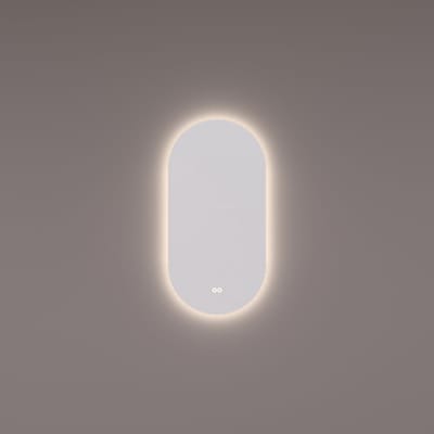 HIPP Design spiegel Ovaal-Recht PVD Geborsteld Koper met Indirecte LED Verlichting 40 x 90 x 3 cm Inclusief Spiegelverwarming. Kleurenwissel en Touch Dimmer