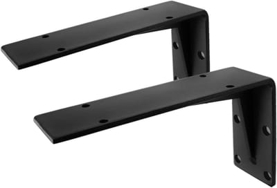 Wandplankhouder Set - Metalen Steunen - Opslag Creëren - Zware Belasting - 30 cm - Zwart