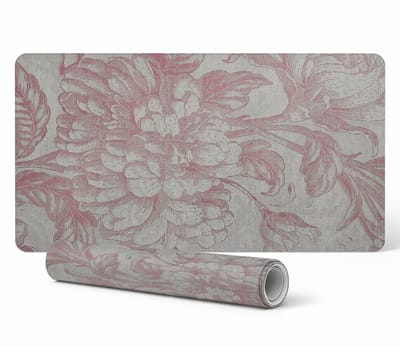 Beschermende decoratieve mat voor kantoortafel met bloemenmotief in retrostijl, 90x45 cm