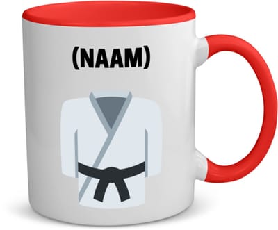 Akyol - karate met eigen naam koffiemok - theemok - rood - Sport - karateka - sport - 350 ML inhoud